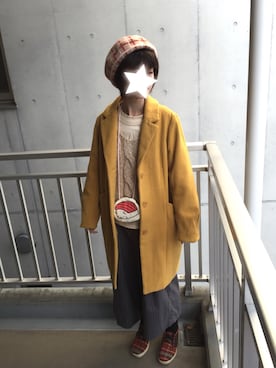 「nusy（ヌージー）のアイテム（ハンチング/ベレー帽）」を使った、ジャイ子さん（レディース・165cm）の冬コーディネート