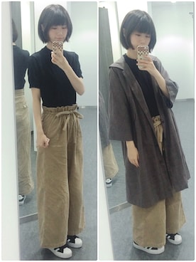 「ADIEU TRISTESSE（アデュートリステス）のアイテム（ジャケット/アウター）」を使った、ジャイ子さん（レディース・165cm）の秋コーディネート