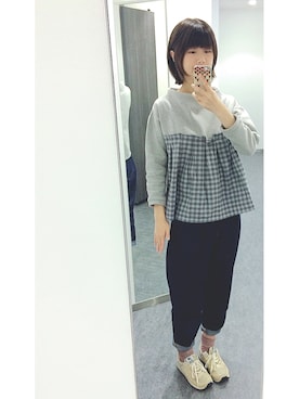 「chambre de charme（シャンブルドゥシャーム）のアイテム（その他トップス）」を使った、ジャイ子さん（レディース・165cm）の秋コーディネート