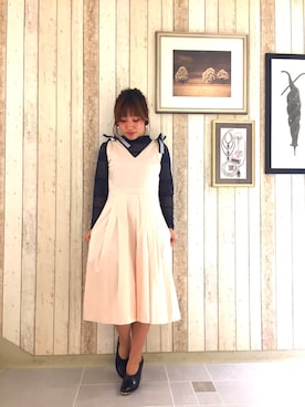 「アイテム（オールインワン・サロペット）」を使った、shinozakiさん（レディース・153cm）の冬コーディネート