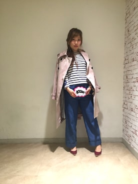 「アイテム（ポーチ）」を使った、shinozakiさん（レディース・153cm）の春コーディネート