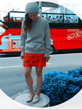 「stussywomen」｜「アイテム（ワンピース/ドレス）」を使った、lina tanakaさん（レディース・160cm）の秋コーディネート