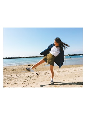 「アイテム（ジャージ）」を使った、凜果さん（レディース・161cm・10代）の夏コーディネート