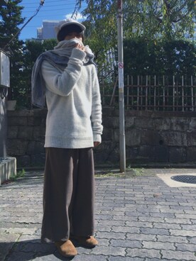 「STOF（ストフ）のアイテム（帽子）」を使った、ももさん（メンズ・162cm）の秋コーディネート