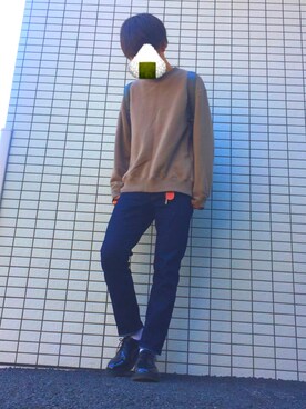 「BEAMS（ビームス）のPORTER / TANKER 30th RUCKSACK（バックパック/リュック、グレー系）」を使った、Takumaruさん（メンズ）の秋コーディネート