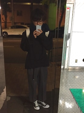 「アイテム（バックパック/リュック、ホワイト系）」を使った、Takumaruさん（メンズ・165cm）の冬コーディネート