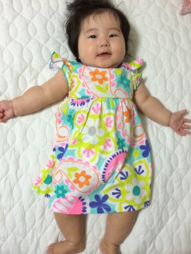 「Carter's（カーターズ）のアイテム（ワンピース）」を使った、asumikkoさん（キッズ・70cm）の秋コーディネート