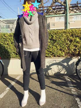 「DISCOAT（ディスコート）のアイテム（ダッフルコート）」を使った、こじまりさん（レディース・165cm）の冬コーディネート