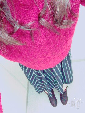 「夢展望（ユメテンボウ）のアイテム（ブーツ、ブラック系）」を使った、りさちさん（レディース・152cm）の冬コーディネート