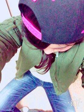 「INGNI（イング）の【non-no11月号掲載】MA-1-2015AW-（MA-1、グリーン系）」を使った、りさちさん（レディース・152cm）の冬コーディネート