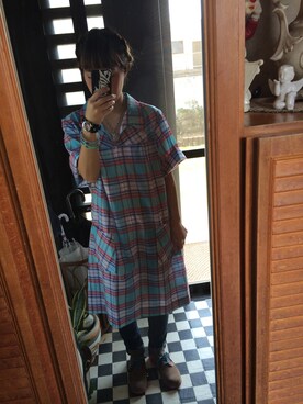 「アイテム（シャツワンピース）」を使った、ﾏｼｭーさん（レディース・154cm・20代）の秋コーディネート