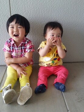 「BIT'Z（ビッツ）のアイテム（パンツ）」を使った、チェリーさん（キッズ・90cm）の夏コーディネート