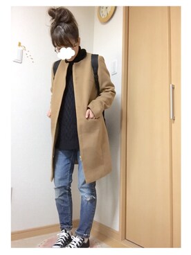 「Right-on（ライトオン）のアイテム（その他アウター）」を使った、maaaaa.さん（レディース・151cm）の冬コーディネート