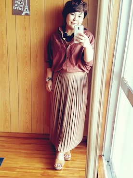 「pointのアイテム（トップス）」を使った、Ayumi  Fukuharaさん（レディース・155cm）の夏コーディネート