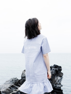 「ROCKET x LUNCH（ロケットアンドランチ）のアイテム」を使った、rocketxlunchさん（レディース・166cm）の夏コーディネート