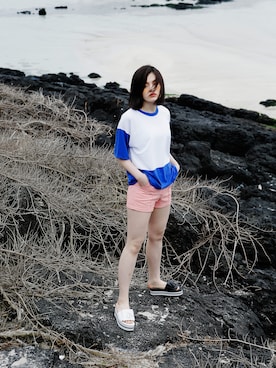 「shorts」｜「アイテム（その他）」を使った、rocketxlunchさん（レディース・166cm）の夏コーディネート