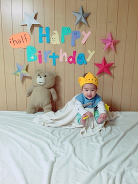 「HalfBirthday」｜It's a boy& girl!!さん（キッズ・60cm）の冬コーディネート