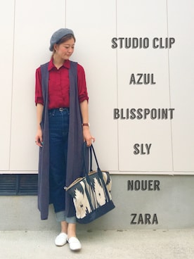 「BLISS POINT（ブリスポイント）のアイテム（その他アウター）」を使った、高千 真穂さん（レディース・165cm）の秋コーディネート