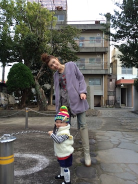 「UNDERCOVER（アンダーカバー）のアイテム（その他アウター）」を使った、SAYAさん（レディース・167cm）の冬コーディネート
