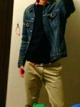 「Levi's（リーバイス）のアイテム（スタジャン）」を使った、御影泰雄さん（メンズ・180cm）の春コーディネート