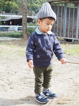 「スウェット×シャツ」｜りゅーちゃんさん（キッズ・80cm）の秋コーディネート