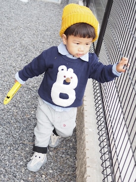 「スウェット×シャツ」｜りゅーちゃんさん（キッズ・80cm）の秋コーディネート