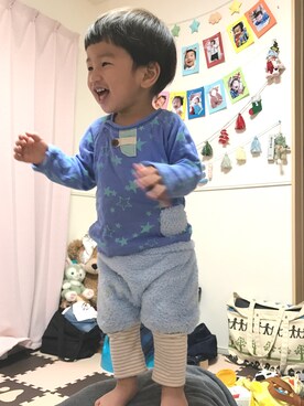 「RAGMART（ラグマート）のアイテム（帽子）」を使った、りゅーちゃんさん（キッズ・80cm）の秋コーディネート