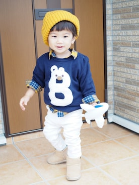 「スウェット×シャツ」｜りゅーちゃんさん（キッズ・80cm）の秋コーディネート