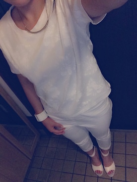 「AS as know as（エーエス アズノウアズ）のアイテム（Tシャツ/カットソー）」を使った、たりぴさん（レディース・161cm）の夏コーディネート