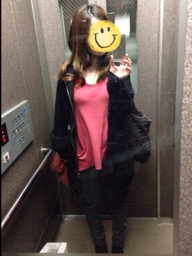 「OZOC（オゾック）のアイテム（カーゴパンツ）」を使った、ゆみ、さん（レディース・159cm）の秋コーディネート