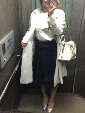 「シルバーパンプス」｜「アイテム（トレンチコート）」を使った、ゆみ、さん（レディース・159cm）の春コーディネート