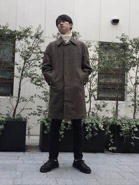 「アイテム（ステンカラーコート）」を使った、ムラナカさん（メンズ・182cm・10代）の秋コーディネート