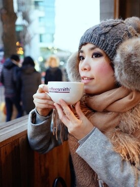 「travel」｜「アイテム（ダッフルコート）」を使った、Abbyさん（レディース・157cm）の秋コーディネート