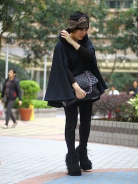 「chanel」｜「アイテム（ステンカラーコート）」を使った、Abbyさん（レディース・157cm）の冬コーディネート