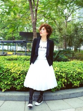 「iiJinのアイテム」を使った、Abbyさん（レディース・157cm）の冬コーディネート