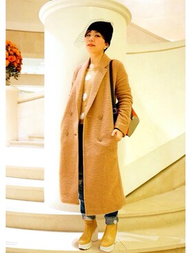 「moussy」｜「アイテム（ダッフルコート）」を使った、Abbyさん（レディース・157cm）の冬コーディネート