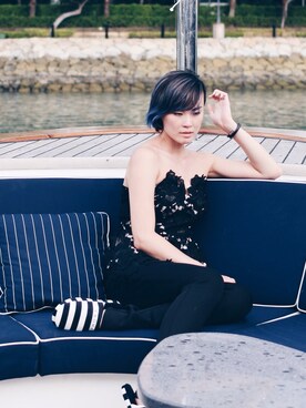 「wearsg」｜「アイテム（チューブトップ）」を使った、Arissa Haさん（レディース・168cm）の春コーディネート
