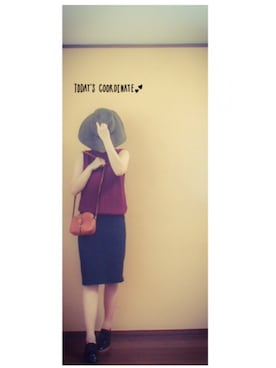 「アイテム（ベスト、レッド系）」を使った、Royalさん（レディース・162cm）の夏コーディネート