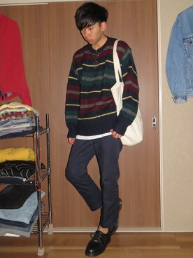 「Dr. Martens（ドクターマーチン）のDr.Martens (ドクターマーチン)/1461 3EYE GIBSON SHOES（その他シューズ、ブラック系）」を使った、はやたろうさん（メンズ・170cm）の秋コーディネート