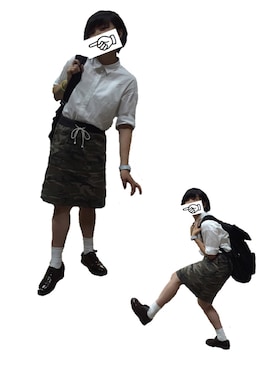 「Laundry（ランドリー）のアイテム（バッグ）」を使った、まほち‼︎さん（レディース・154cm）の夏コーディネート