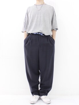 「アイテム（スラックス）」を使った、壮さん（メンズ・178cm）の春コーディネート