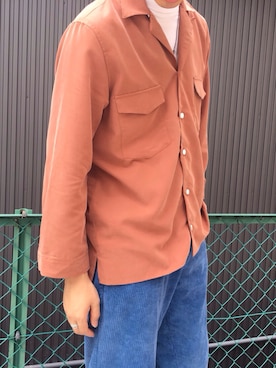 「POURTON DE MOI（ポアトアデモア）のアイテム（シャツ/ブラウス、ブラウン系）」を使った、壮さん（メンズ・178cm）の秋コーディネート