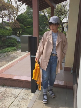 「スポサン」｜「アイテム（トレンチコート）」を使った、みくさん（レディース・155cm）の春コーディネート