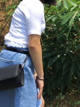 「STYLENANDA（スタイルナンダ）のアイテム（デニムスカート）」を使った、키키さん（レディース・152cm）の冬コーディネート