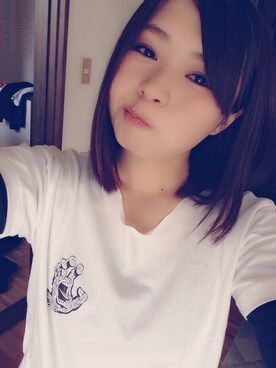 「BEAMS（ビームス）のSANTA CRUZ / Sketchy Hand S/S T Shirt（Tシャツ/カットソー、ベージュ系）」を使った、ゆかぴんさん（レディース・151cm）の夏コーディネート