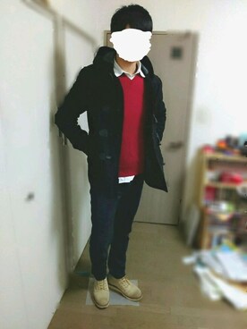 「Subciety（サブサエティ）のアイテム（ダッフルコート）」を使った、koheiさん（メンズ・180cm）の冬コーディネート