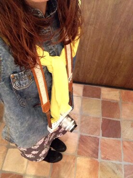 「花柄 スカート」｜「アイテム（スニーカー）」を使った、FUU♡さん（レディース・158cm）の春コーディネート