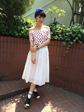 「ひざ丈スカート」｜ゆきさん（レディース・157cm）の春コーディネート