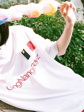 「keisuke kanda（ケイスケカンダ）のアイテム（Tシャツ/カットソー）」を使った、おのさん（レディース・165cm）の夏コーディネート