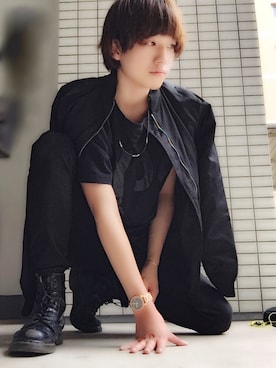 「アイテム（MA-1）」を使った、HARUはるHARUさん（メンズ・182cm・20代）の秋コーディネート